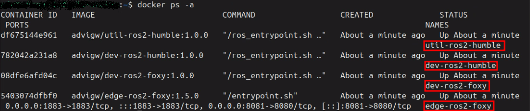 Robotic Suite SDK container list