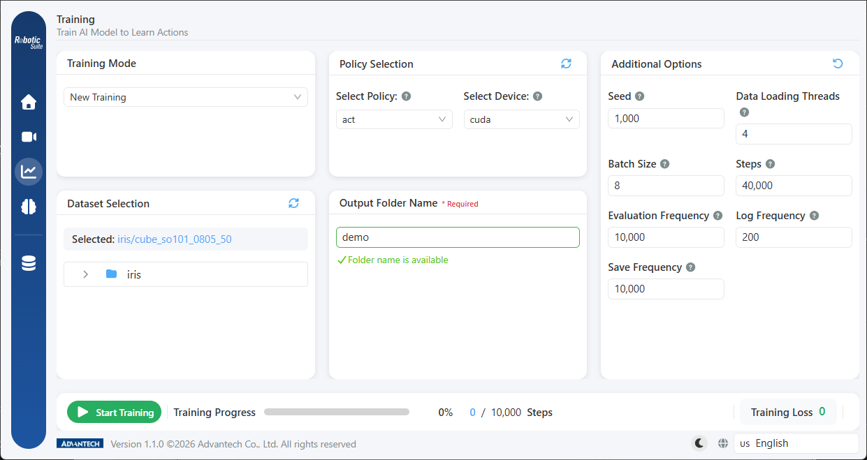 Training page