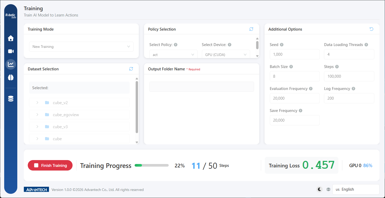 The training status bar